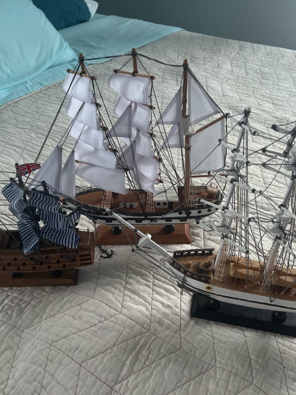 3 Wooden Ships --- Decor, Play, Your Choosing! :)